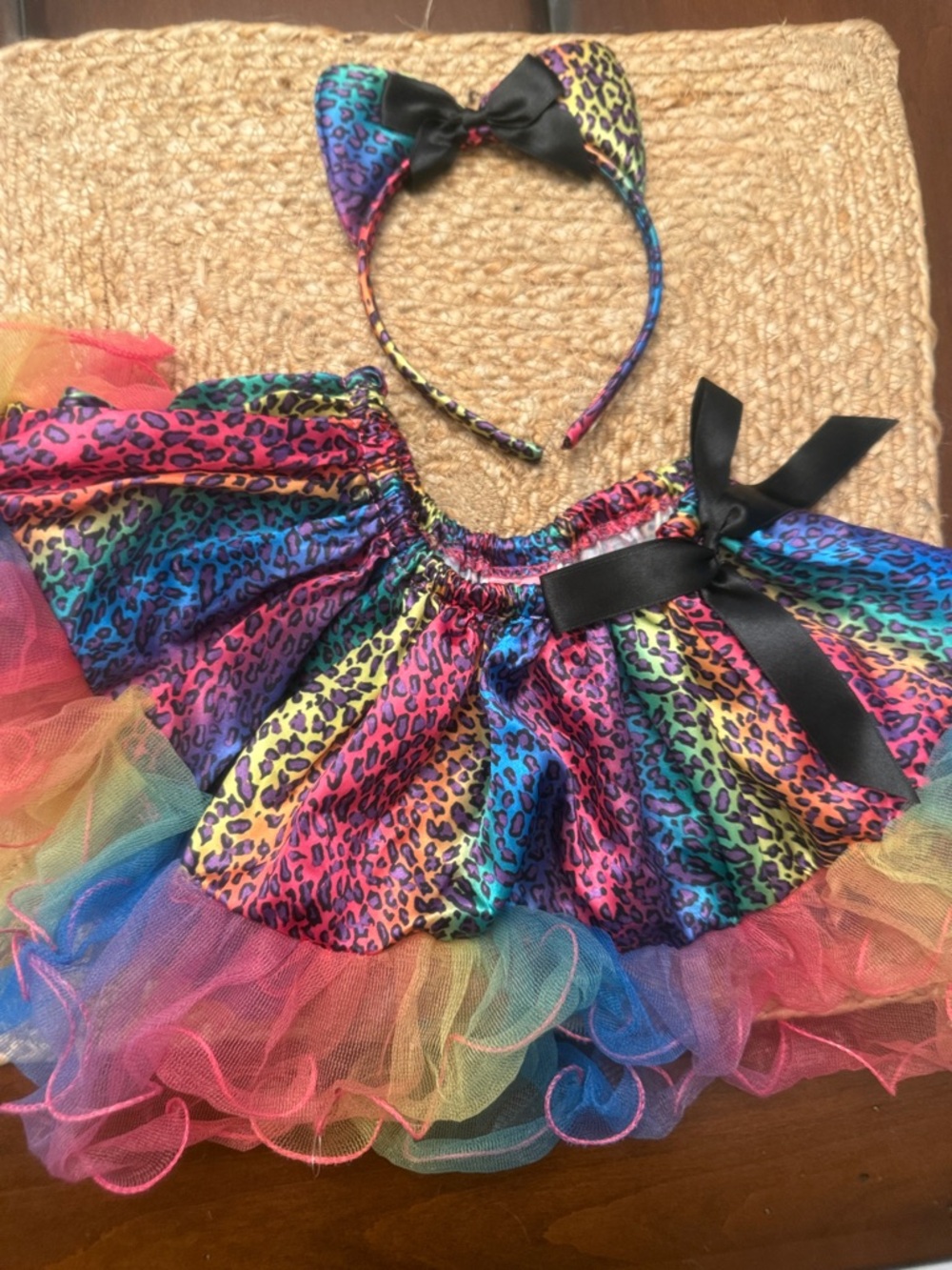 Source Unknown Rainbow Leopard Tutu Costume with Headband - Multicolor